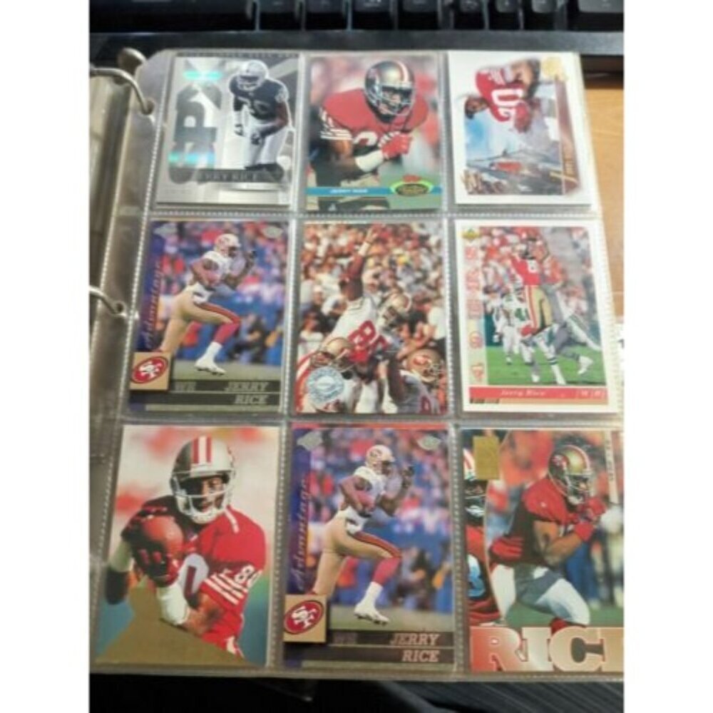 Jerry Rice Lot Of 9 Football Cards  FORTY NINERS RAIDERS